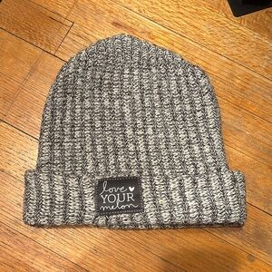 White and black love your melon beanie